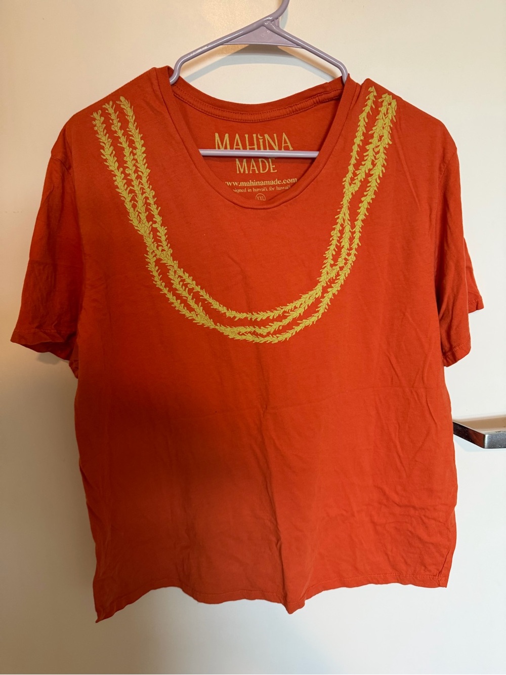 Mahina Made Orange Short Sleeve Tee